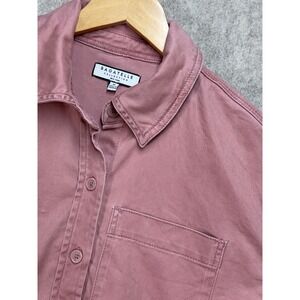 Bagatelle Collection Dusty Rose Cotton Blend Button Down Womens M Soft Utility